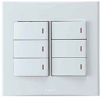 Выключатель с подсветкой без рамки Legrand Anam Zunis 6-кл. белый картинка